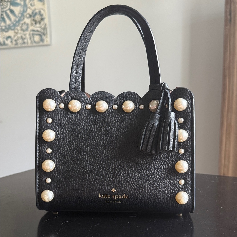 Kate Spade Black Mini Bag with Pearl Accents